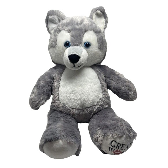 Build A Bear Light Gray Wolf Great Wolf Lodge 16 Inches BAB Toy Plush - Picture 2 of 9